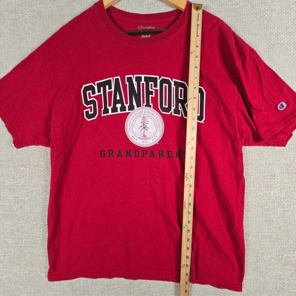 Champion Stanford University Grandparent Graphic T-Shirt Red Mens Size XL - Picture 5 of 7